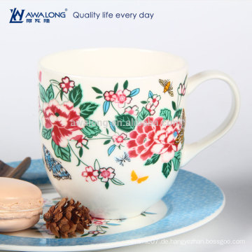 Florale keramische königliche kaffeetasse Porzellan-Haushaltsteebecher